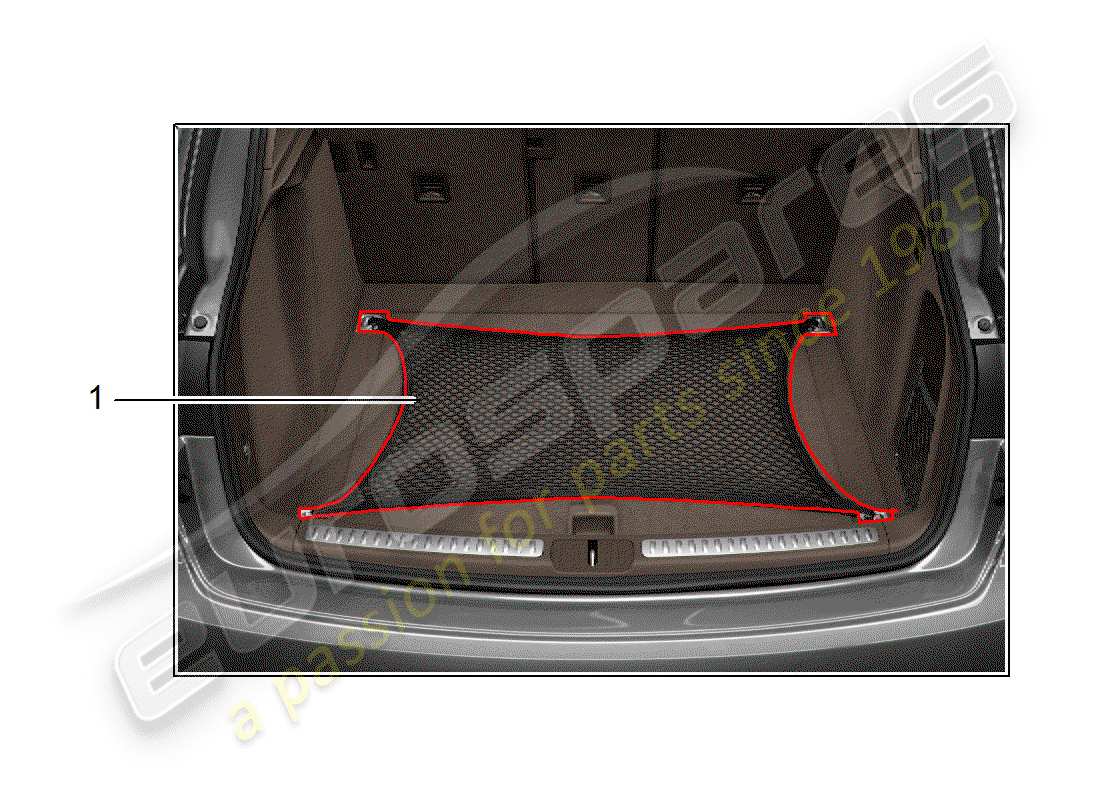 porsche 2019 (tequipment macan) cargo net parts diagram