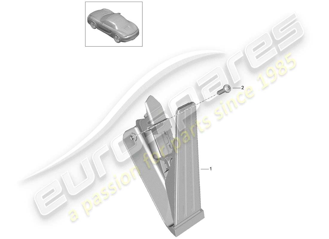 porsche 2013 (981 boxster) pedals parts diagram