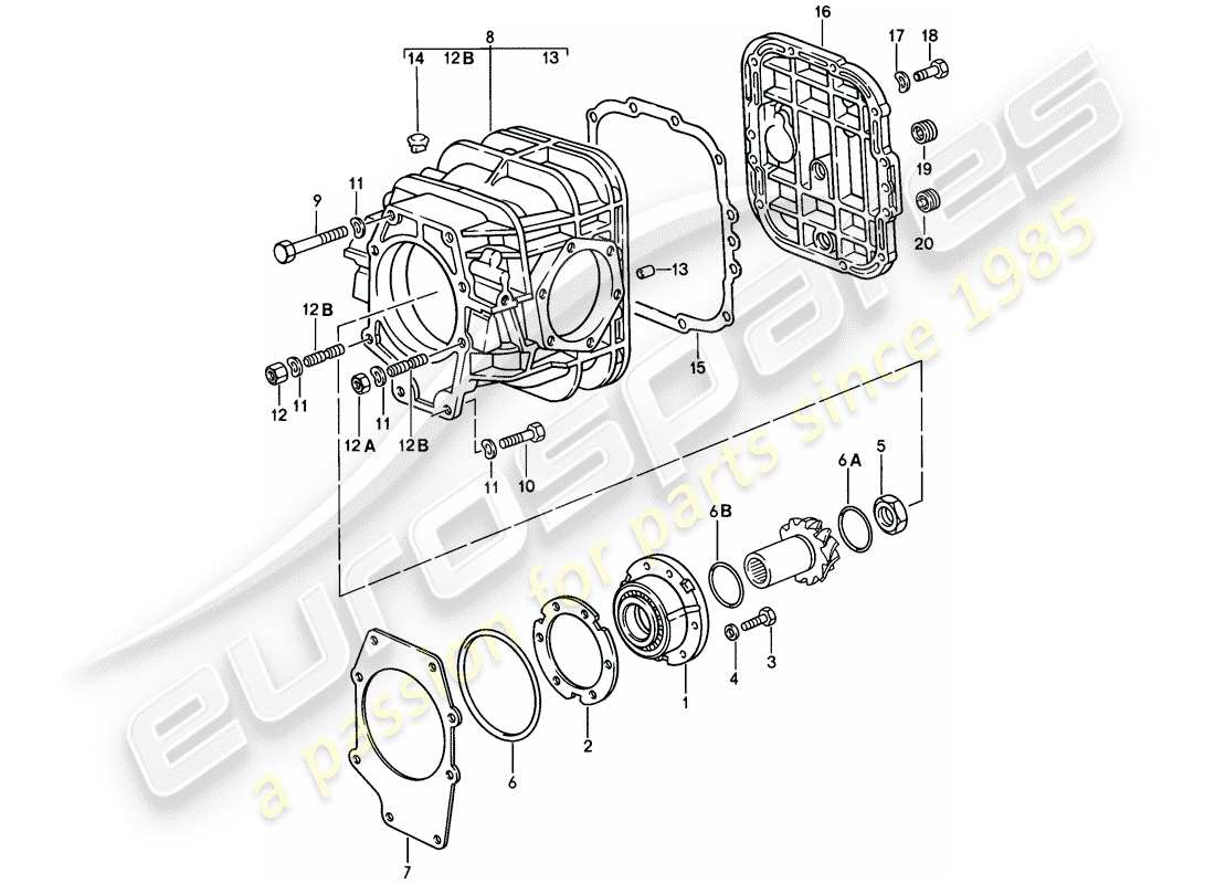 porsche 1986 (928) automatic transmission - differential - 1 part diagram