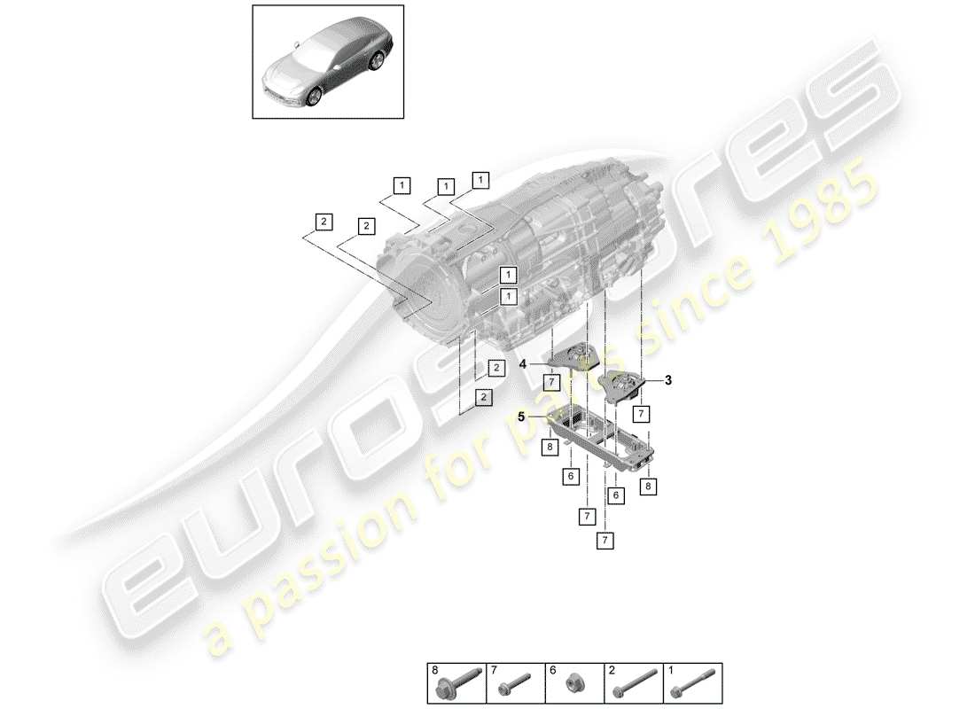 porsche 2020 (panamera 971-1) mounting parts for engine and parts diagram