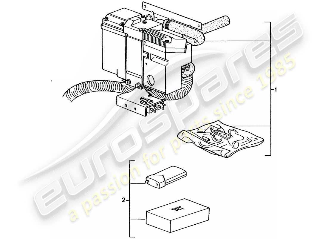porsche 2012 (tequipment) optional heating parts diagram