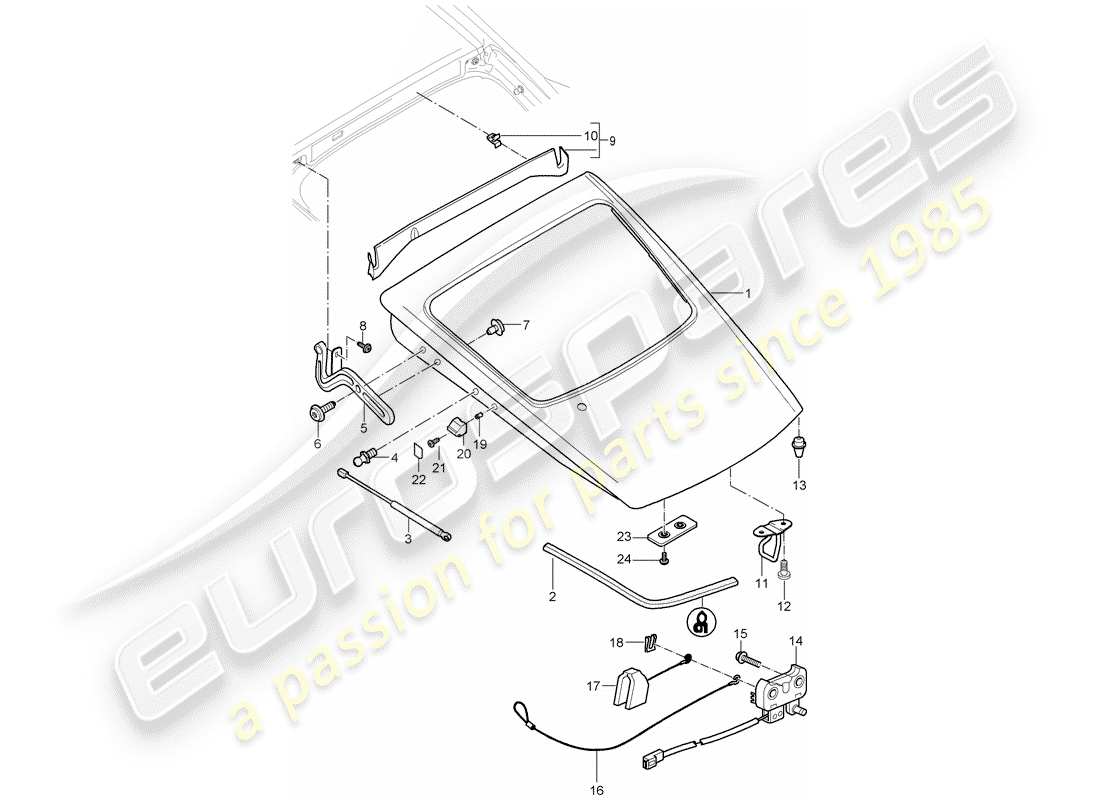 porsche 2007 (987 cayman) cover part diagram