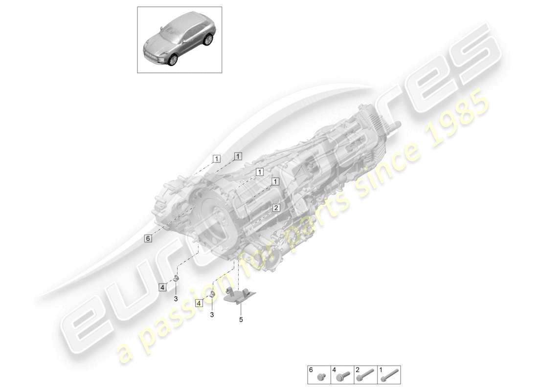 porsche 2020 (macan) mounting parts for engine and transmission parts diagram