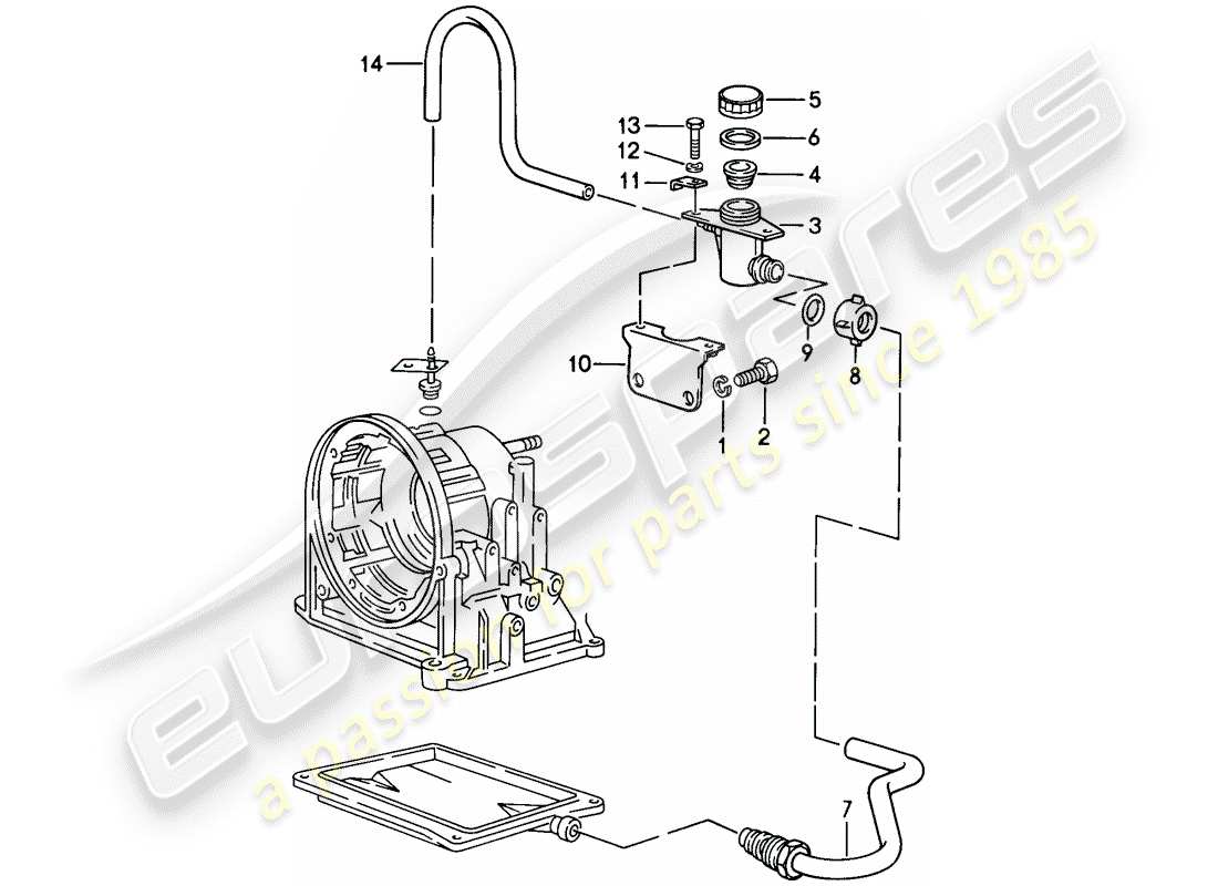 porsche 944 (1988) oil inlet - automatic transmission parts diagram