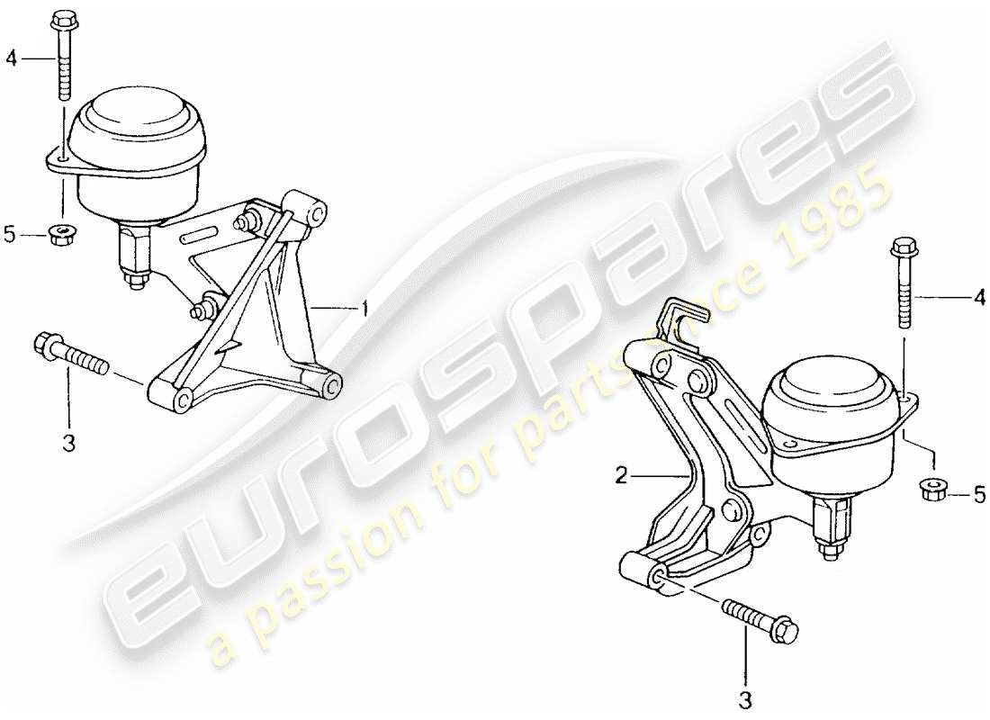 porsche 1998 (986 boxster) tiptronic - gearbox mounting part diagram