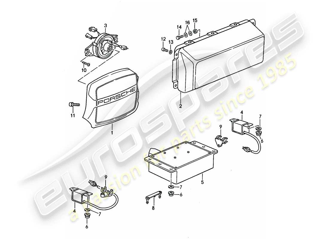 porsche 1993 (968) airbag part diagram