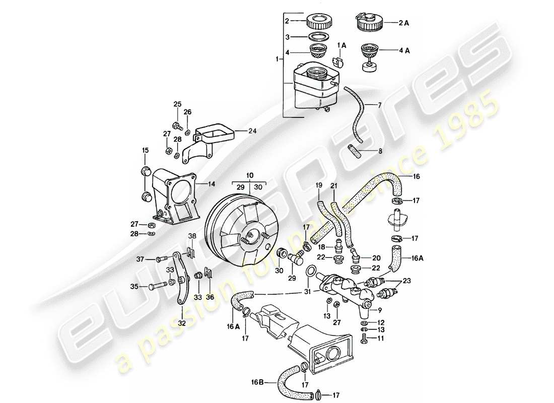 porsche 1981 (911) reservoir for - brake fluid part diagram