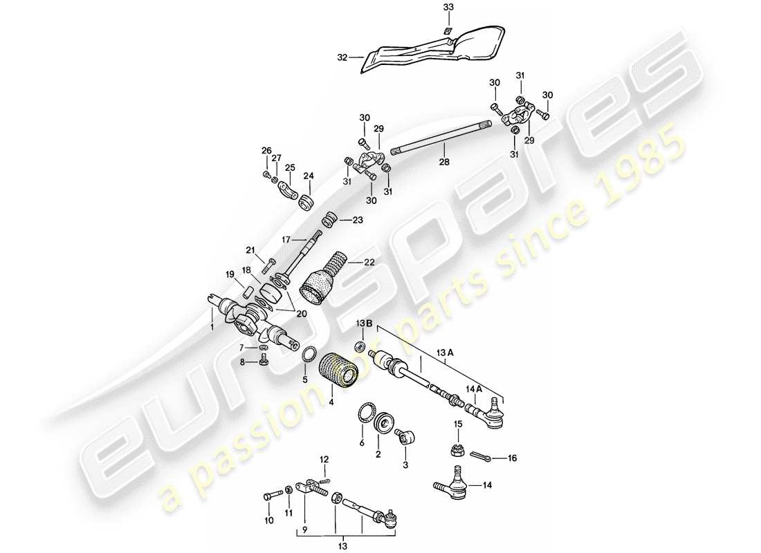 porsche 1984 (911) steering parts parts diagram