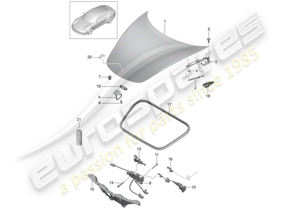 porsche 2014 (991-1) cover part diagram