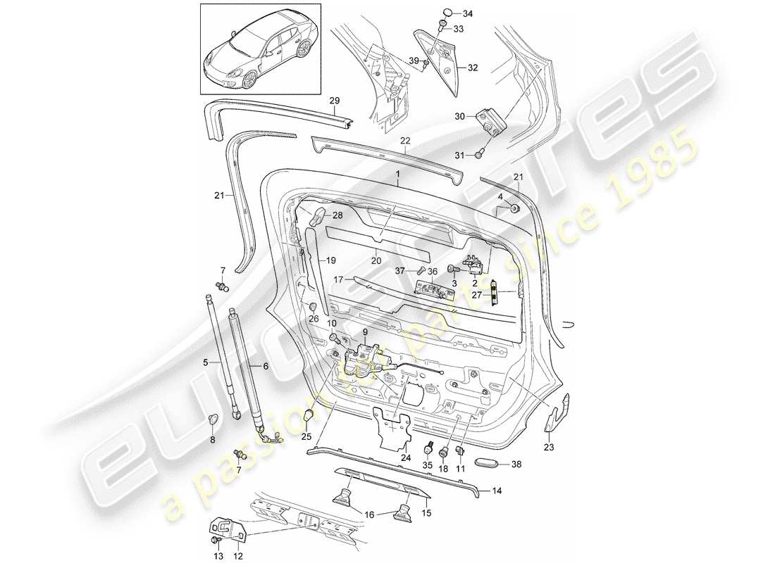 porsche 2011 (panamera 970) cover part diagram