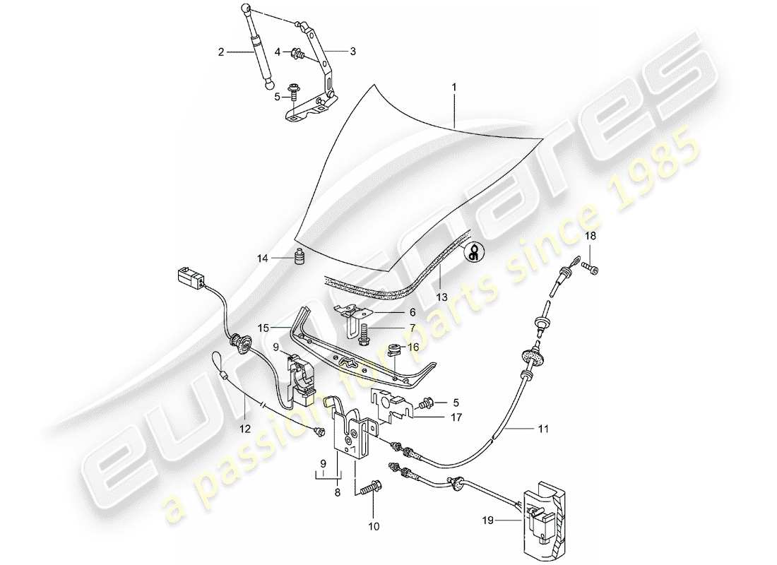 porsche 1999 (986 boxster) cover parts diagram
