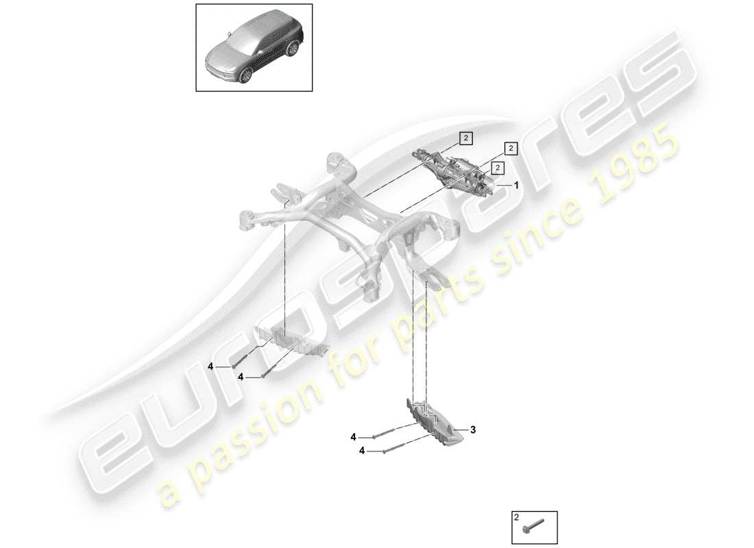 porsche 2020 (cayenne e3 9ya/9yb) steering gear part diagram