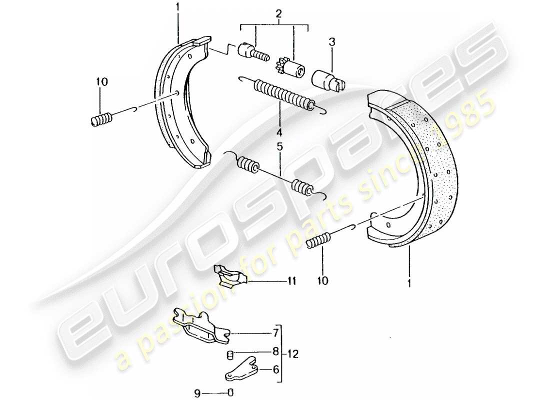 porsche 2001 (996 turbo / gt2) handbrake part diagram