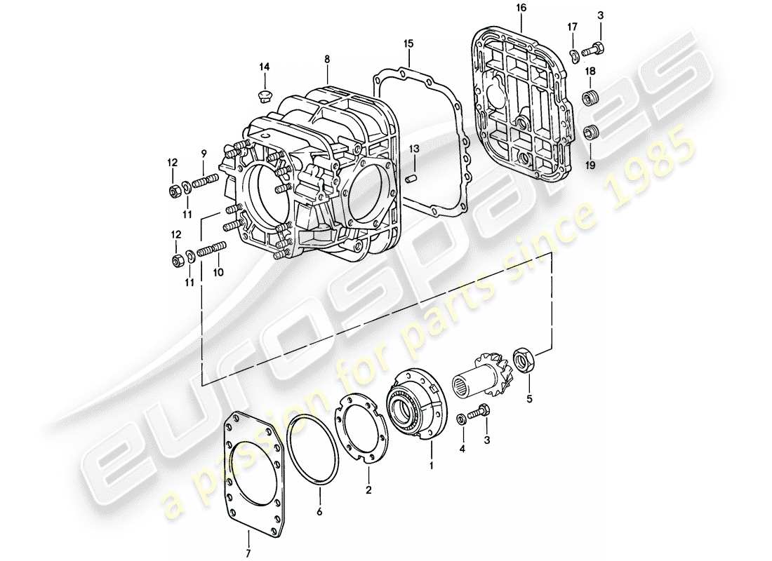 porsche 1985 (928) automatic transmission - differential - 1 - d - mj 1983>> - mj 1983 part diagram