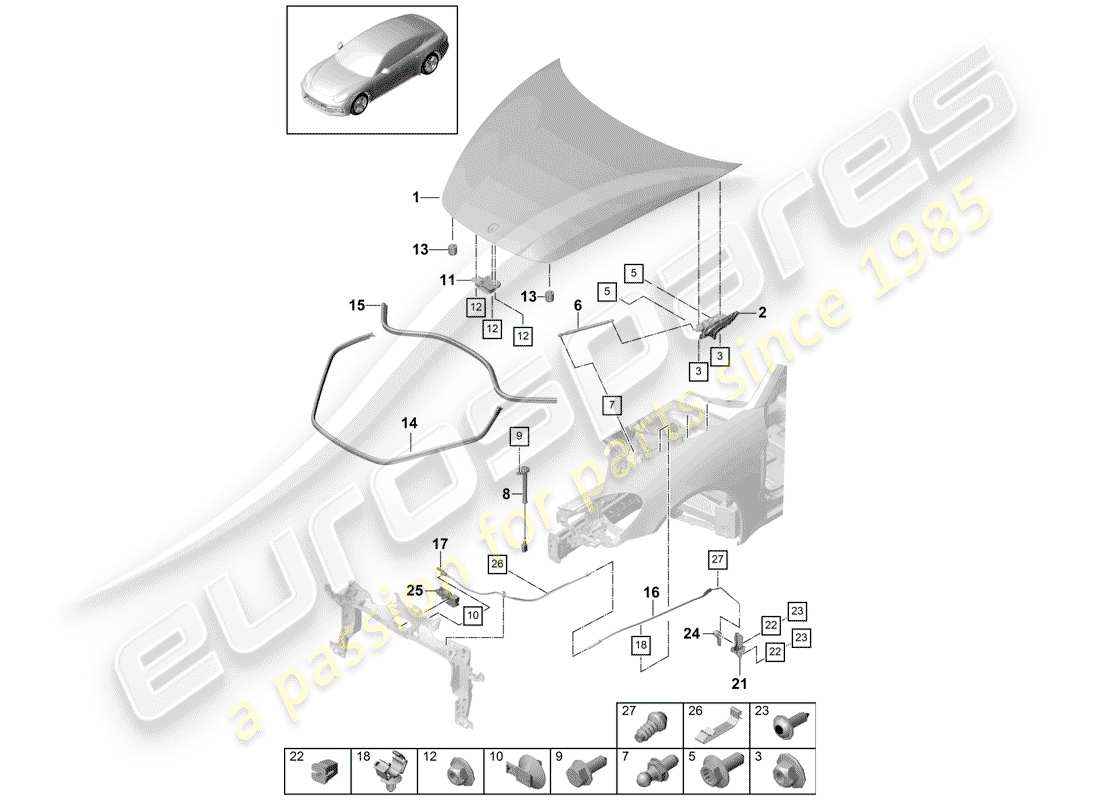 porsche panamera 971 (2018) cover parts diagram
