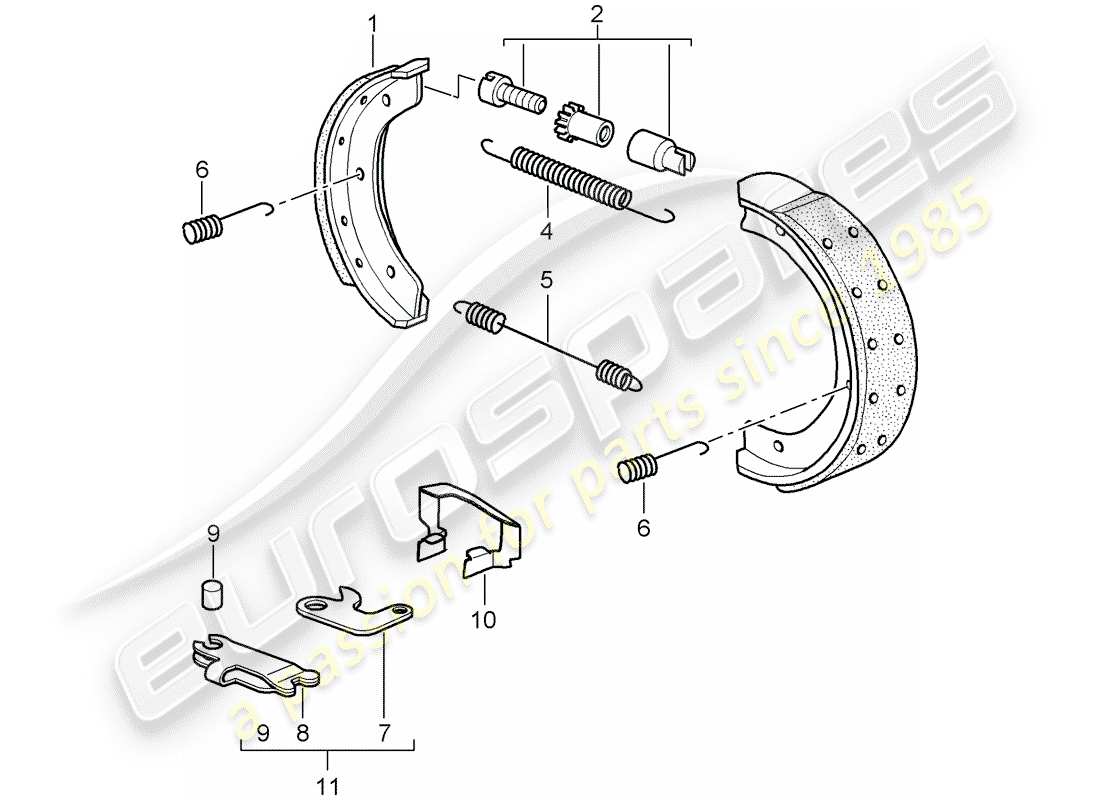 porsche 2007 (987 cayman) handbrake part diagram