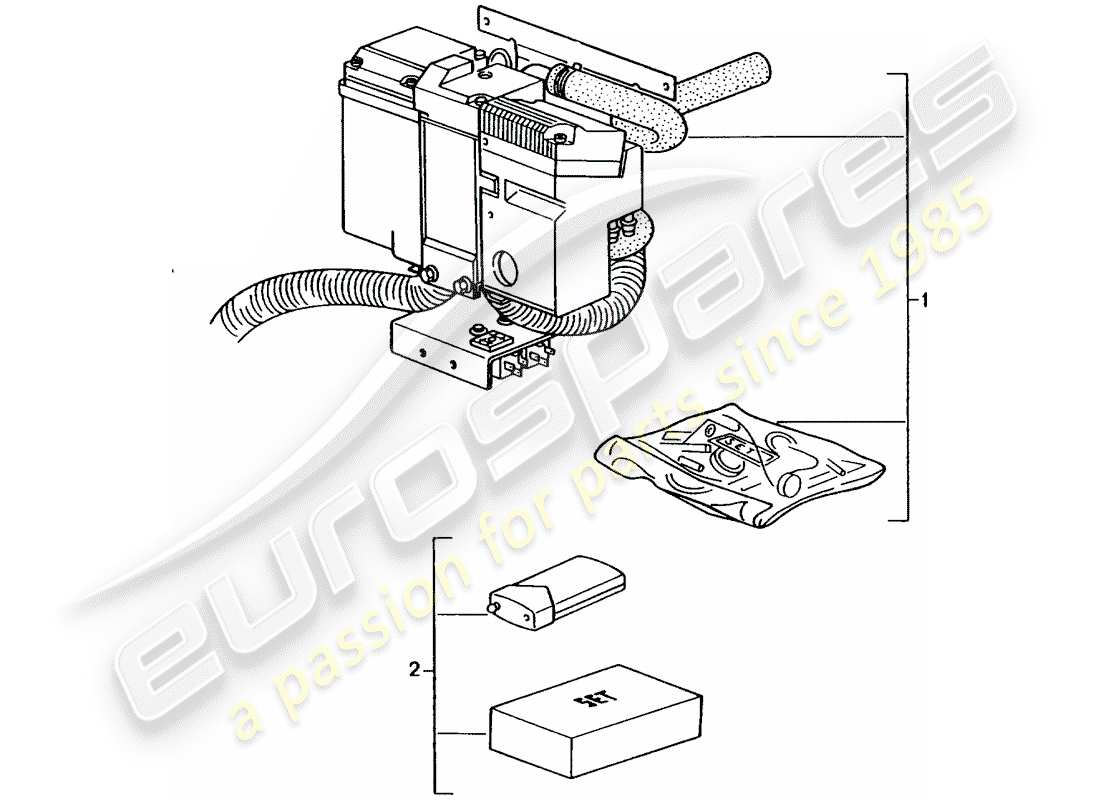 porsche tequipment catalogue (1992) optional heating parts diagram