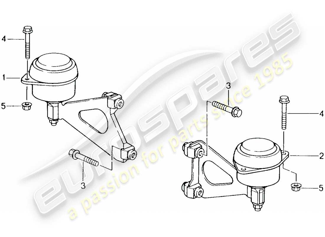 porsche 1998 (986 boxster) manual gearbox - gearbox mounting - engine part diagram