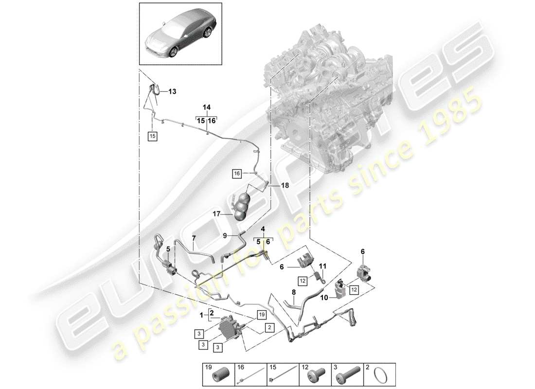 porsche 2018 (panamera 971-1) vacuum system part diagram
