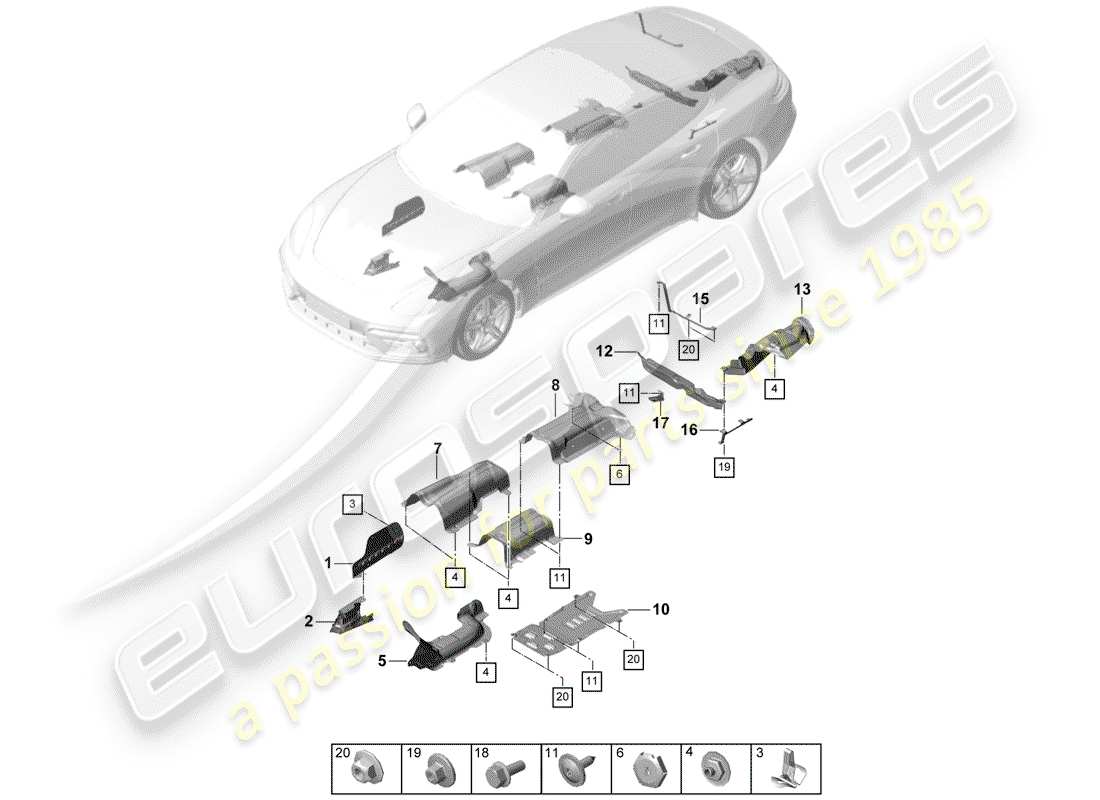 porsche 2019 (panamera 971-1) trims part diagram