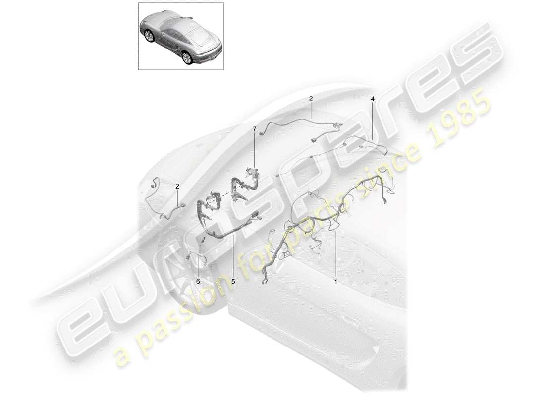 porsche 2014 (981 cayman) wiring harnesses parts diagram