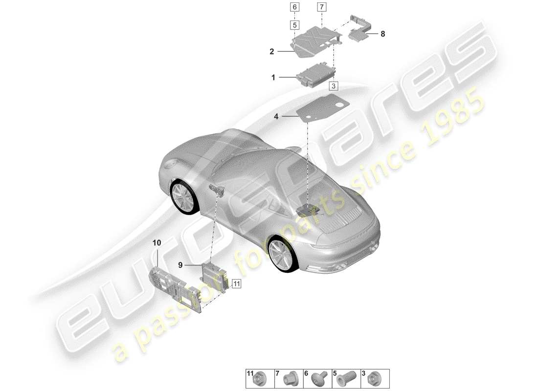porsche 2019 (992-1) amplifier parts diagram
