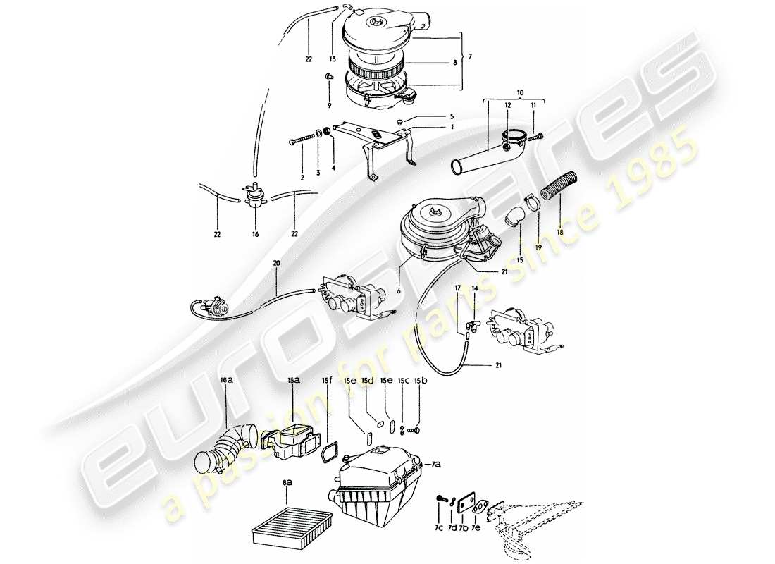 porsche 1971 (914) air cleaner part diagram