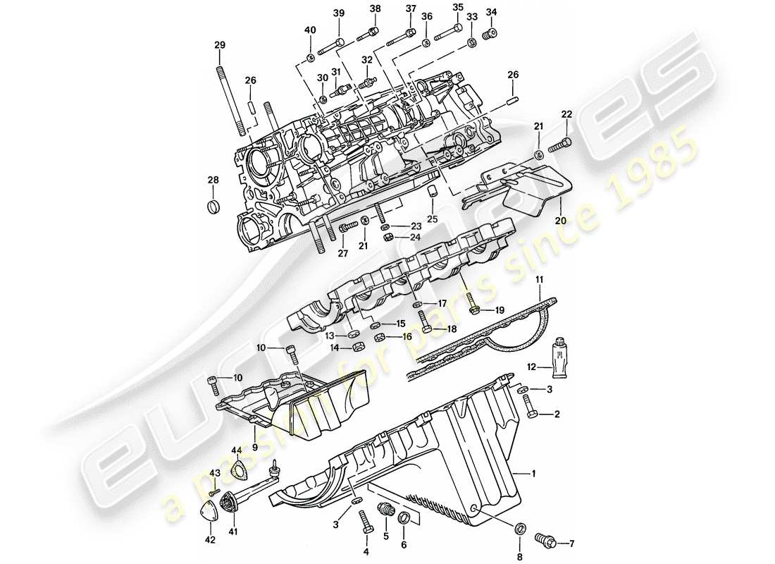 porsche 1986 (944) crankcase - fasteners - d - mj 1987>> part diagram