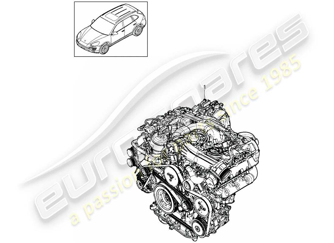 porsche 2012 (cayenne e2 92a) replacement engine part diagram