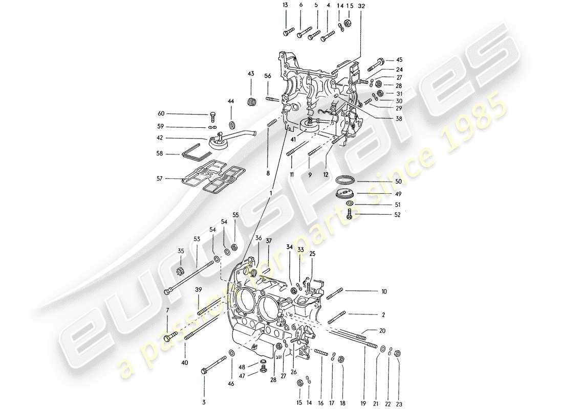 porsche 1974 (914) crankcase part diagram