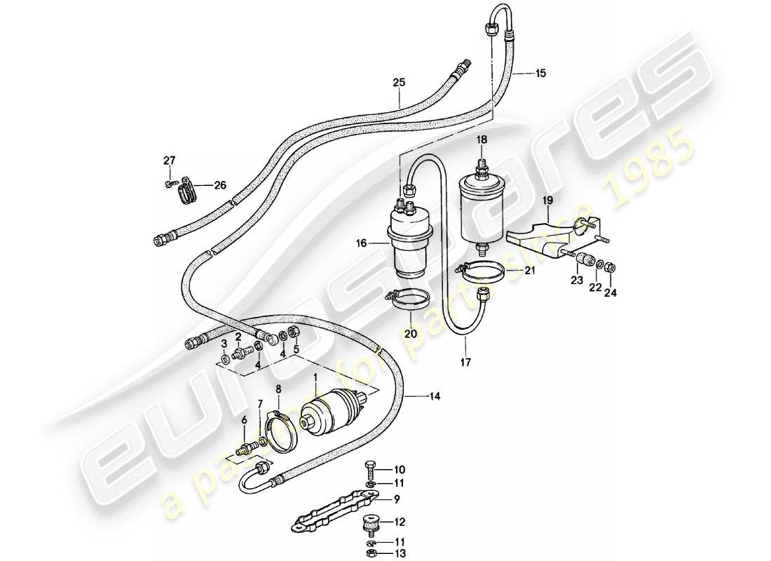 porsche 1979 (911) fuel system part diagram