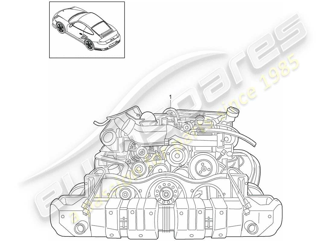 porsche 2012 (997-2 turbo / gt2 rs) replacement engine part diagram