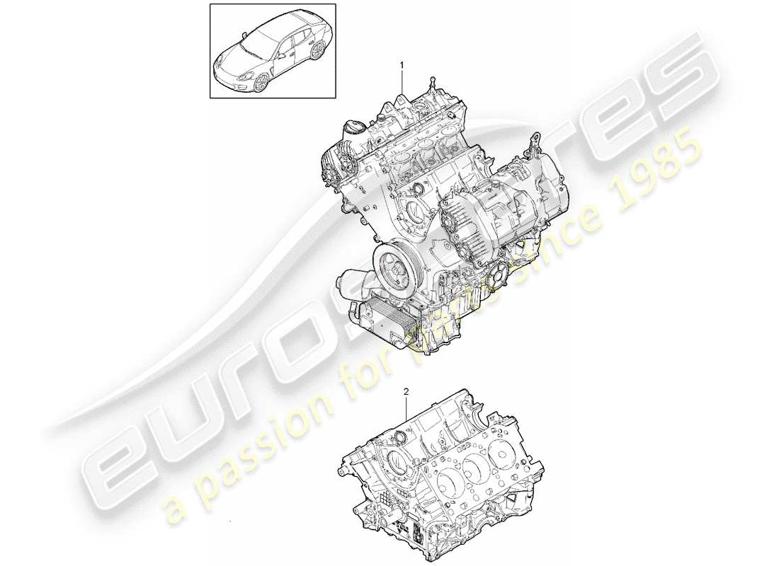 porsche 2012 (panamera 970) long block part diagram