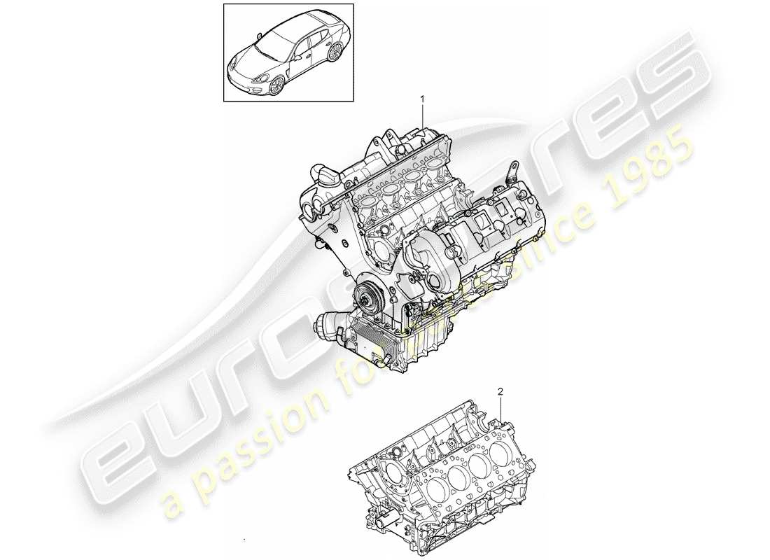 porsche 2012 (panamera 970) long block part diagram