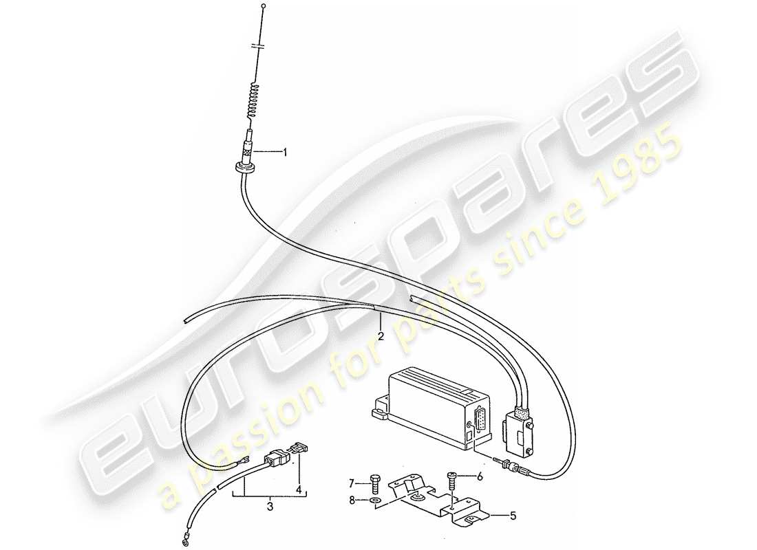 porsche 1989 (928) phone preparation part diagram