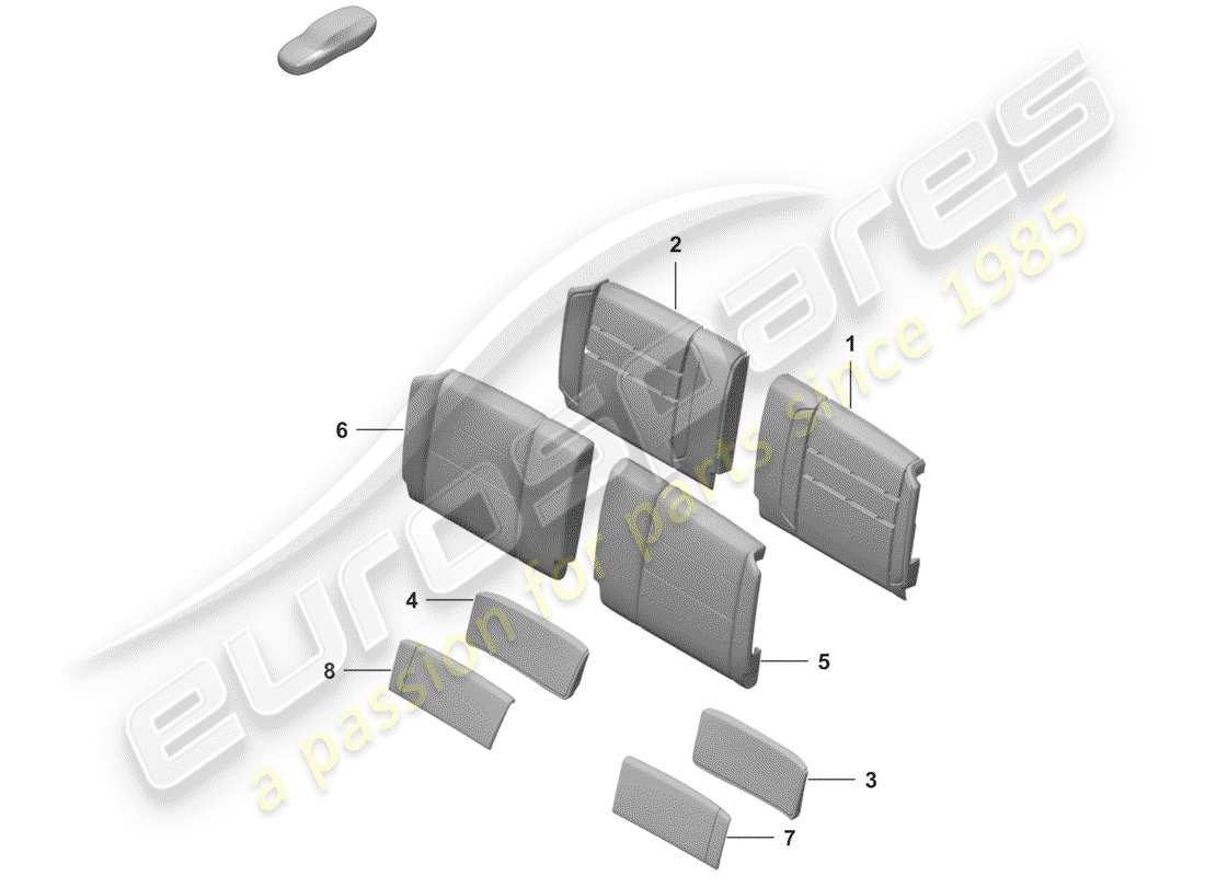 porsche 2019 (992-1) foam part parts diagram