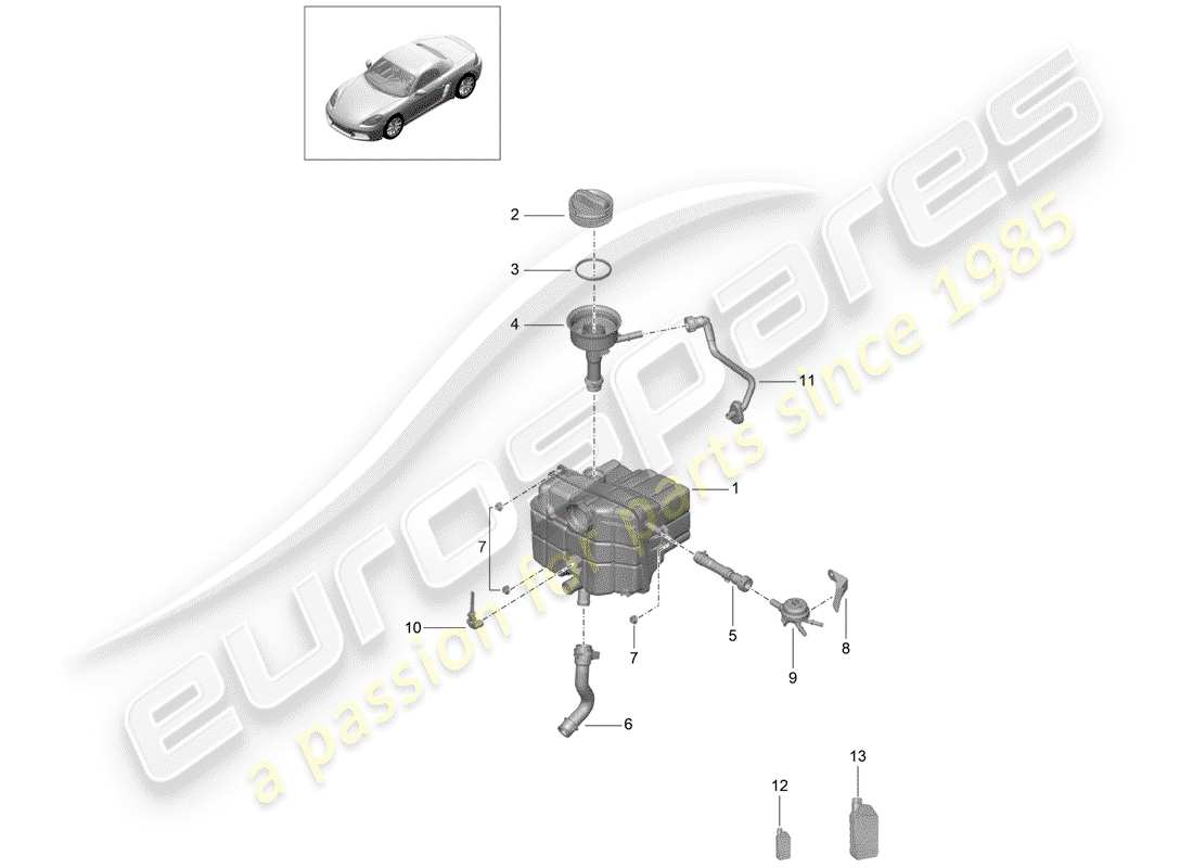 porsche 2018 (718 boxster) water cooling part diagram