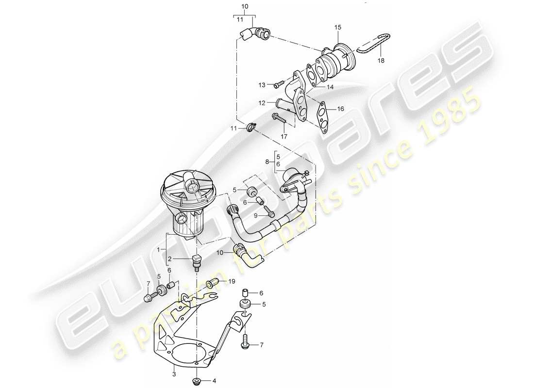 porsche 2003 (cayenne e1 9pa) secondary air pump part diagram