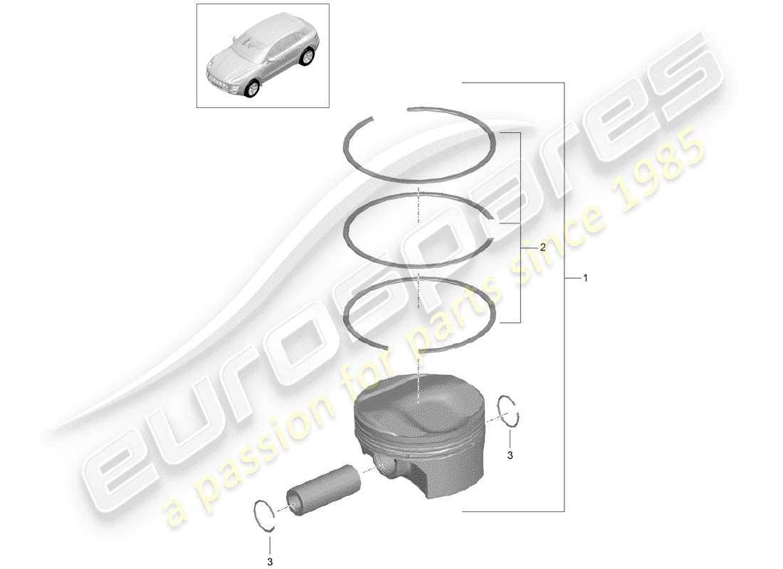 porsche 2018 (macan) piston parts diagram