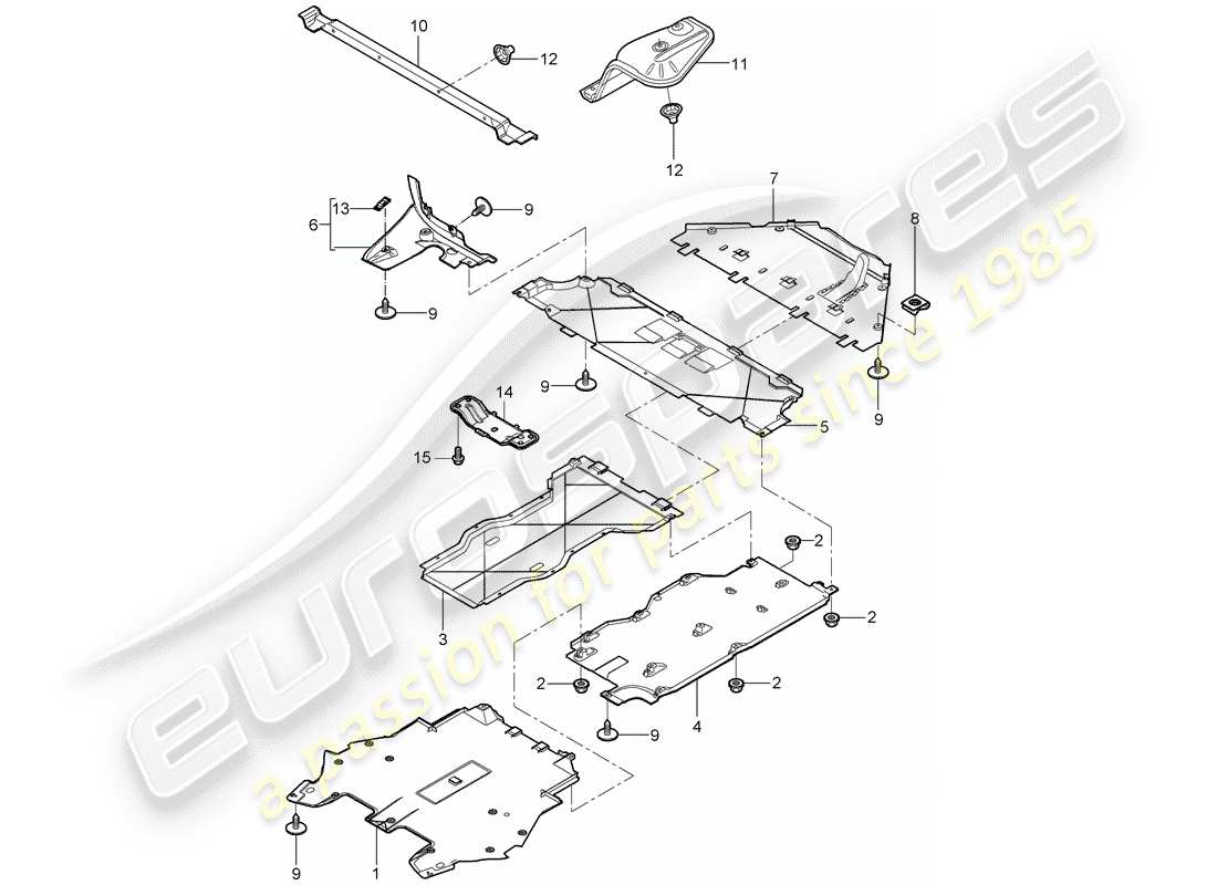 porsche 2007 (997-1) trims parts diagram