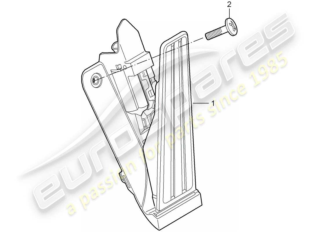 porsche 2007 (997-1 gt3) pedals parts diagram