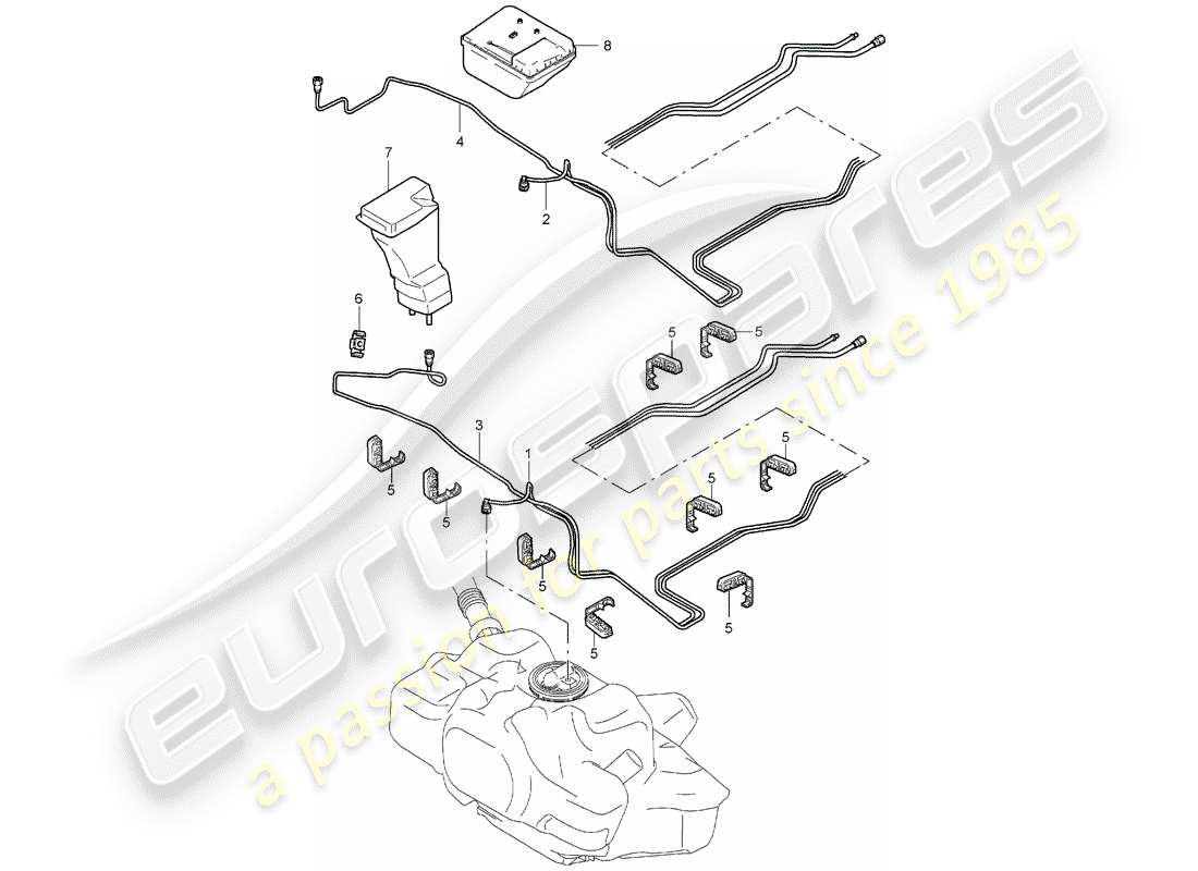 porsche 2007 (987 boxster) fuel system part diagram