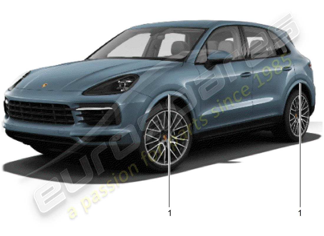 porsche 2019 (tequipment cayenne) wheel housing extension part diagram