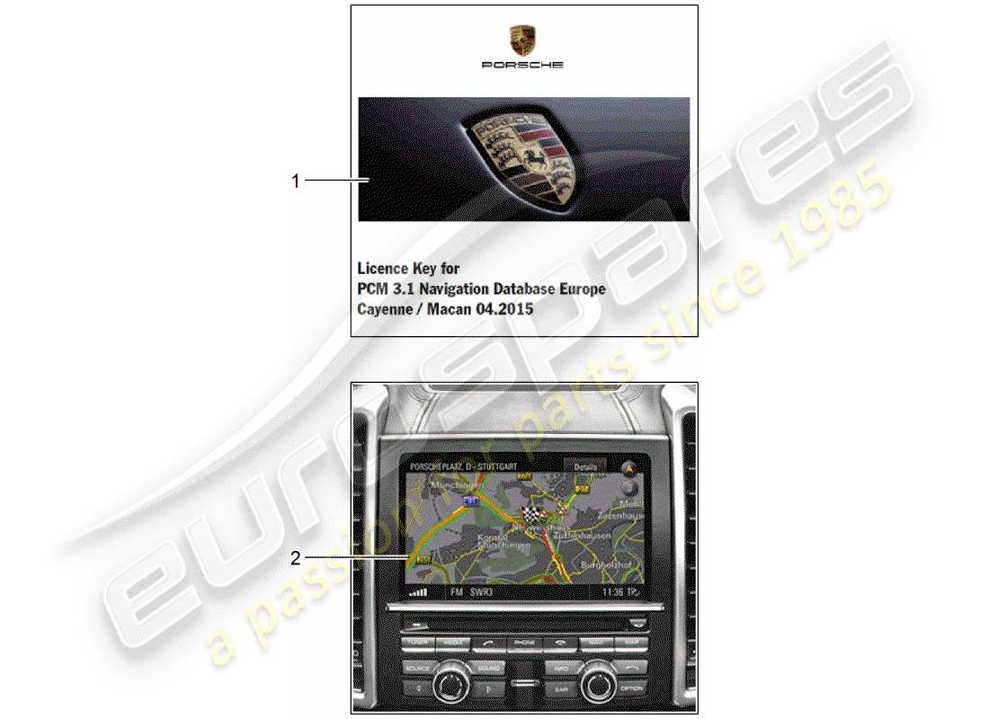 porsche 2006 (tequipment cayenne) navigation system part diagram