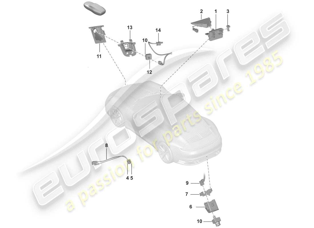 porsche 2019 (992-1) front camera for parts diagram