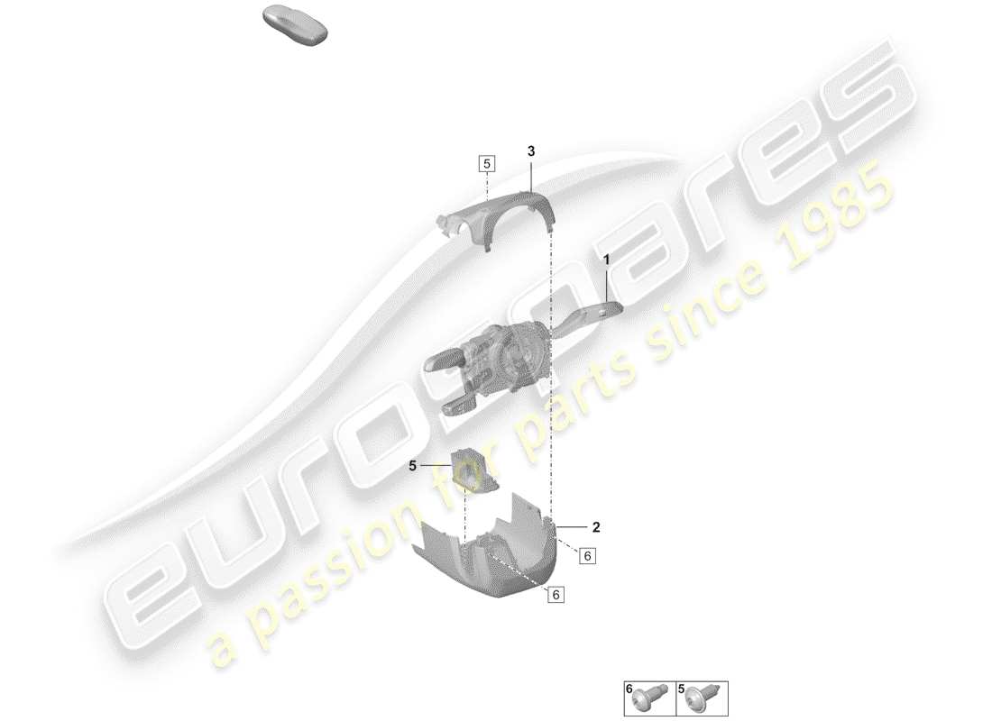 porsche 2019 (992-1) steering column switch parts diagram