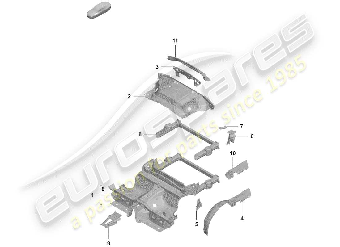 porsche 2020 (992-1) rear end part diagram