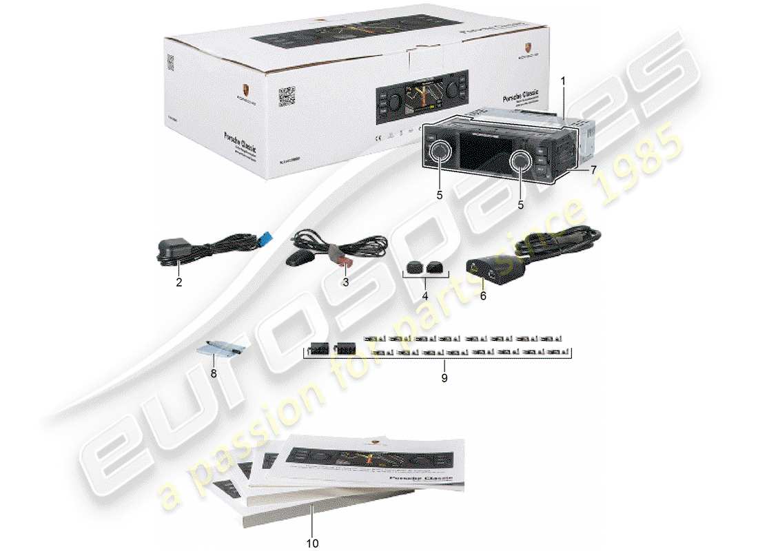 porsche 2013 (accessories) porsche classic - radio unit - navigation system part diagram