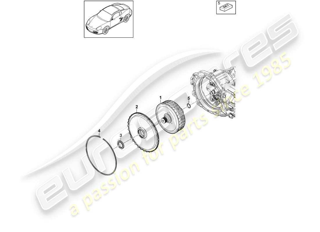 porsche 2010 (987 cayman) - pdk - gearbox clutch for dual clutch gearbox part diagram