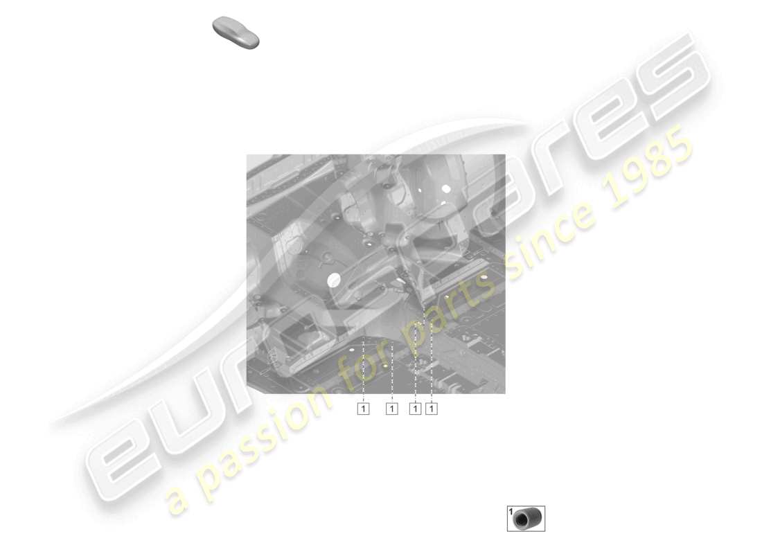 porsche 2019 (992-1) rear end rear tunnel cross-piece parts diagram